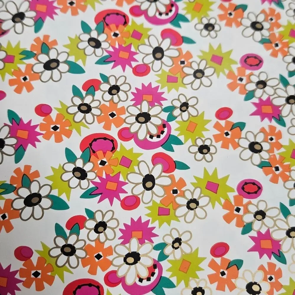 VTG Bob Mackie Bright MCM Floral Gift Wrap Paper - 25 Sheets, 20x26
